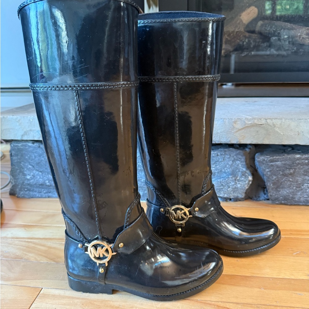 Michael Kors Glossy Black Tall Boots